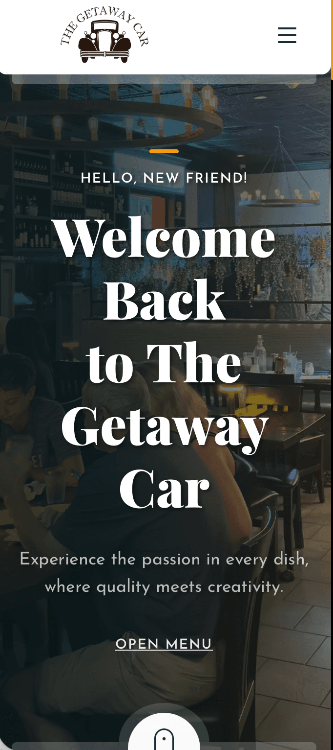 Mobile screenshot of the NY Getaway Car website.